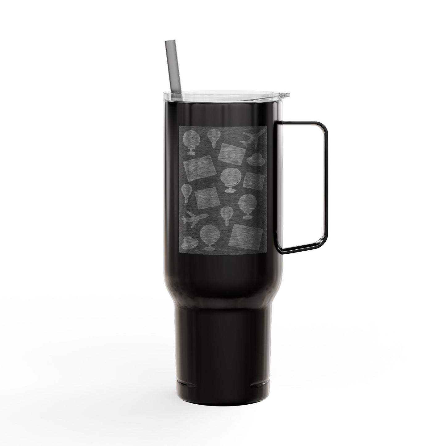 Travel-Inspired Insulated Tumbler - 40oz with Engraved Adventure Designs