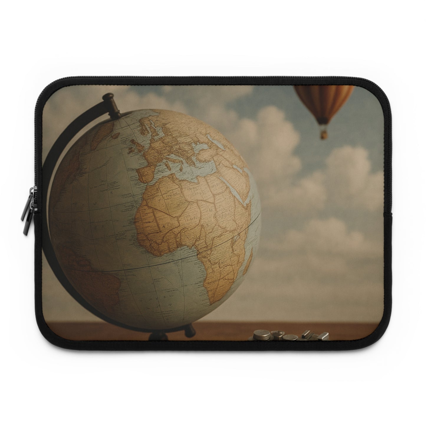 Elegant Vintage Globe Laptop Sleeve - Stylish Protection for Your Tech