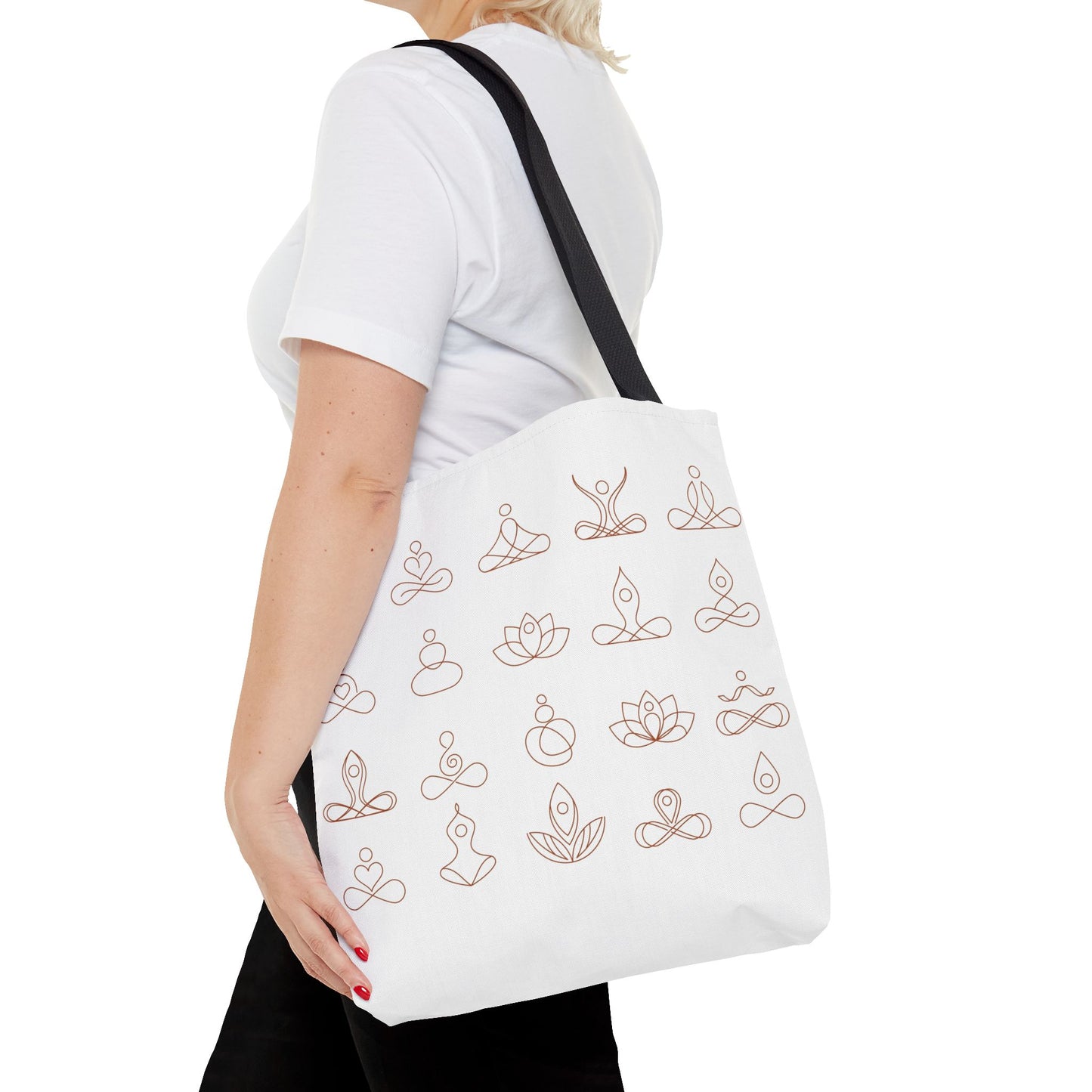 Meditation Inspired Tote Bag, Yoga Tote, Reusable Grocery Bag, Boho Style Tote, Mindfulness Carryall