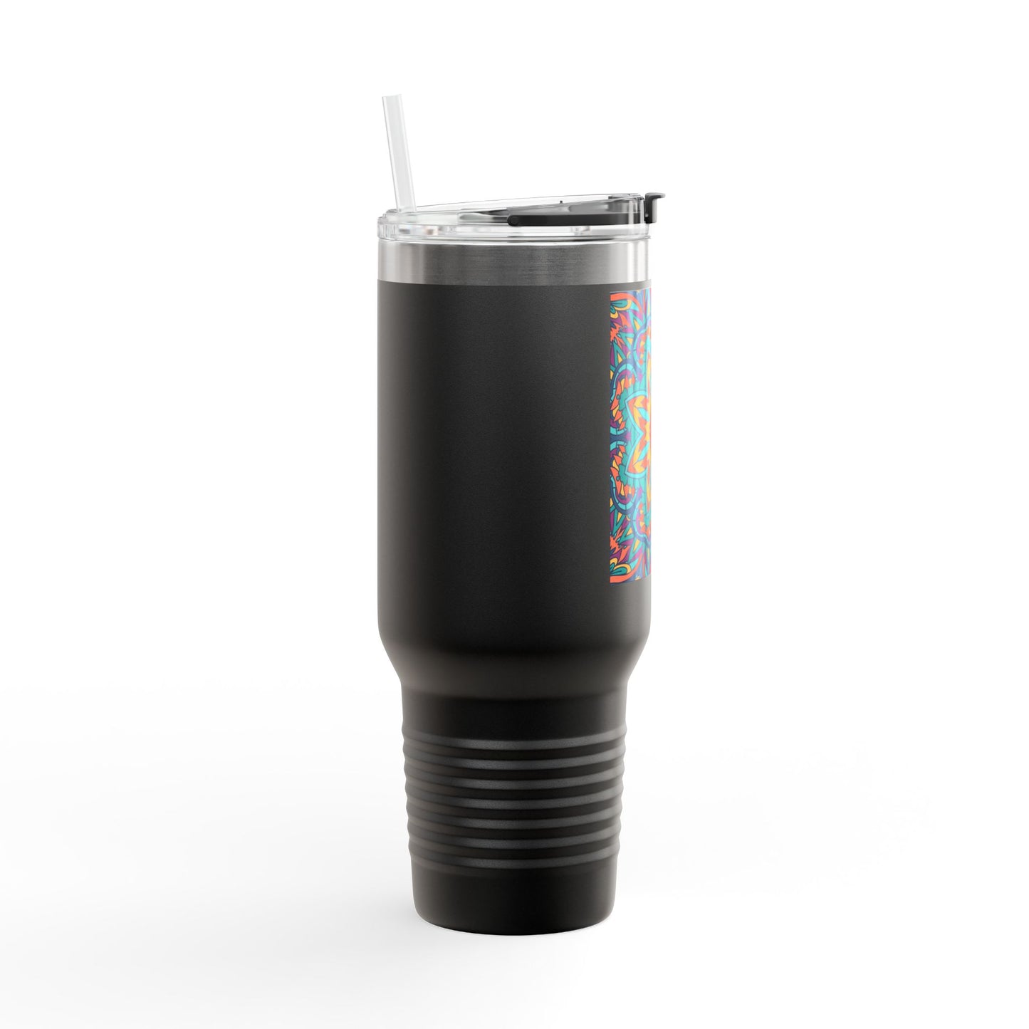 Colorful Mandala Insulated Travel Mug, 40oz - Perfect for Coffee Lovers, On-the-Go Hydration, Gifts, and Celebrations