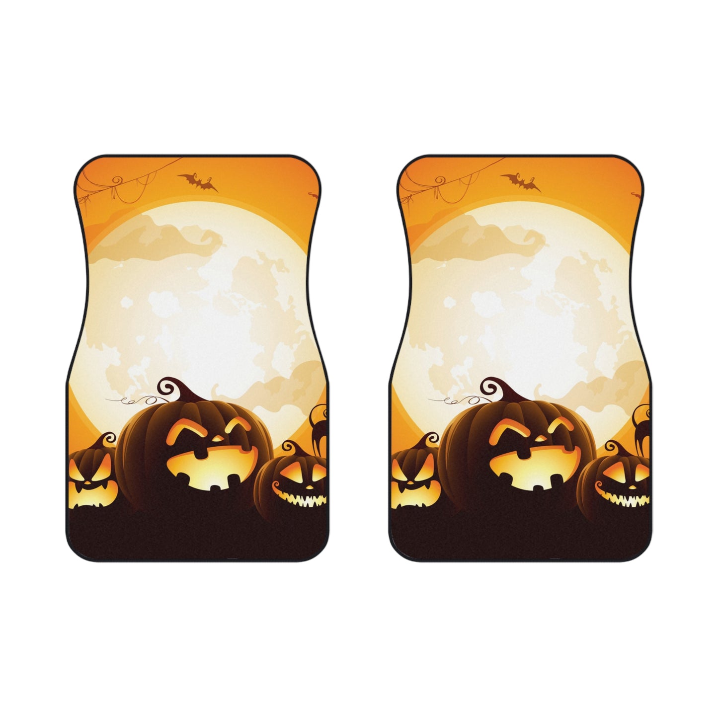 Halloween Car Mats - Spooky Pumpkin Design, Fall Decor, Autumn Gift, Car Accessories, Halloween Party