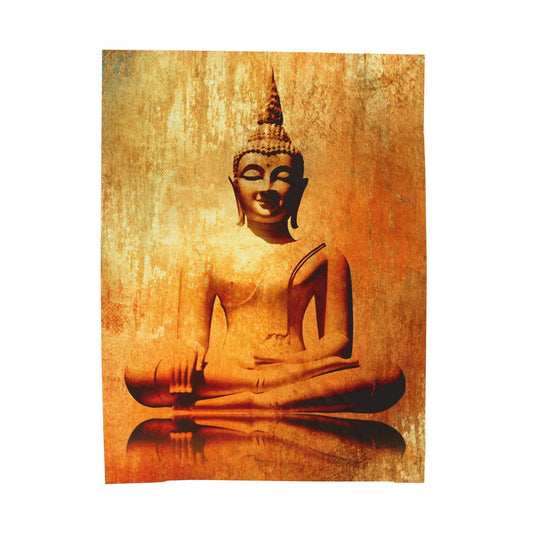 Buddha Zen Velveteen Plush Blanket | Cozy Meditation Throw, Spiritual Gift for Yoga Lovers, Home Decor, Relaxation, Mindfulness