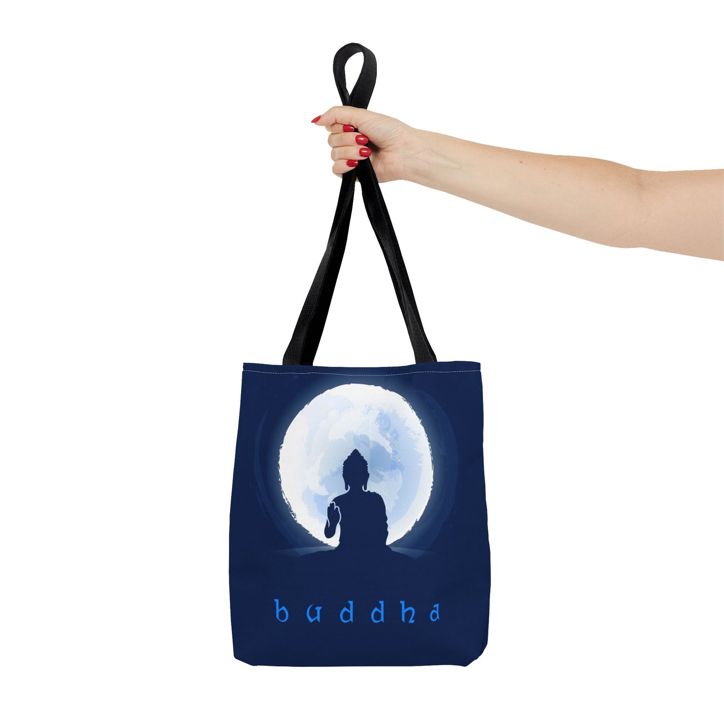 Midnight Buddha Tote Bag, Spiritual Gift, Yoga Bag, Eco-Friendly Carryall, Meditation Tote, Bohemian Style