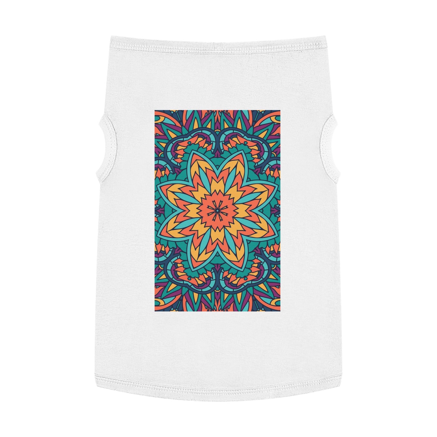 Colorful Pet Tank Top with Mandala Design, Dog Summer Shirt, Cat Apparel, Pet Fashion for Dog Lovers, Fun Pet Gift