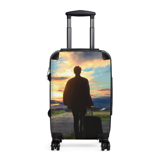 Adventure-Ready Suitcase with Mountain Design