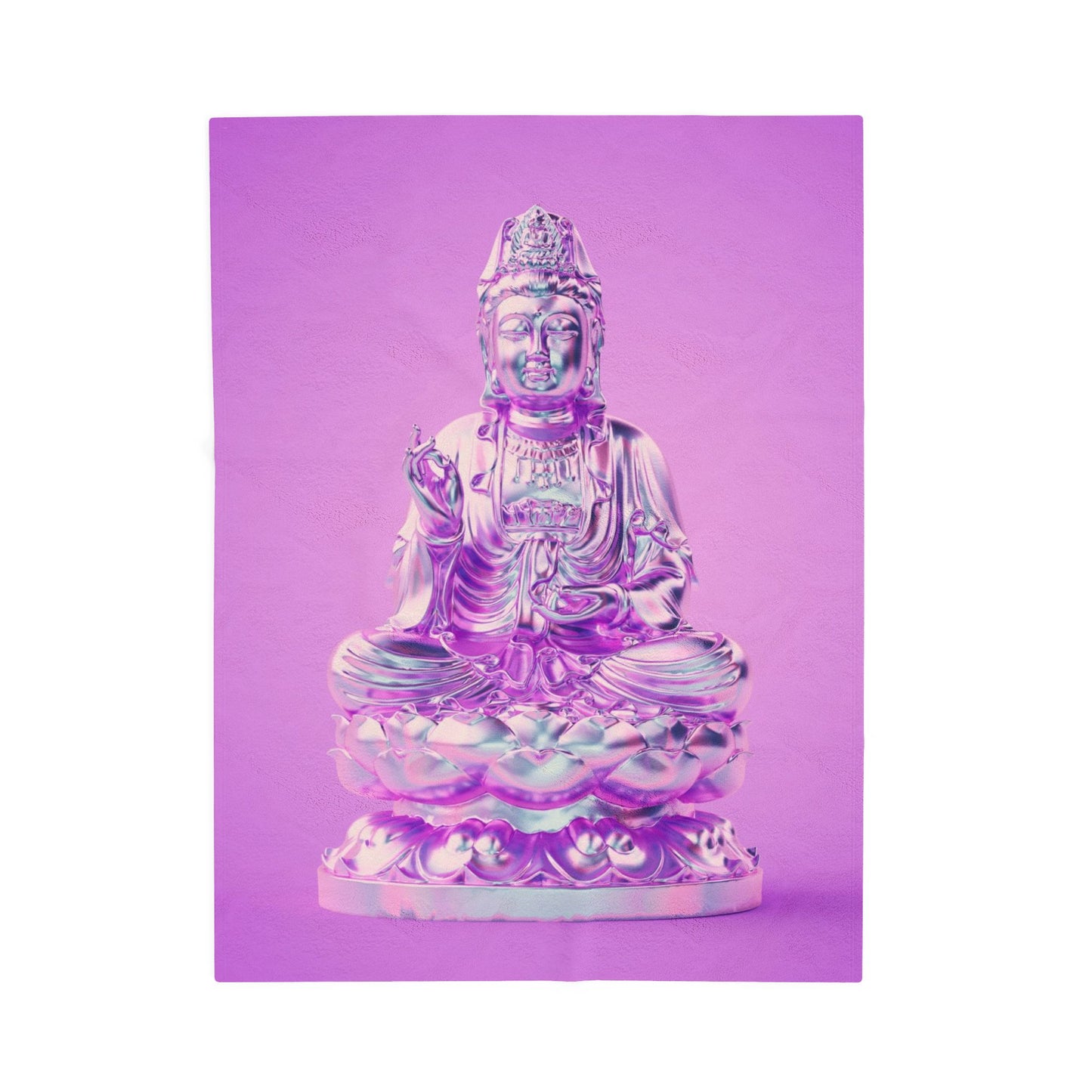 Serene Buddha Plush Blanket | Cozy Throw for Meditation, Spiritual Gifting, Zen Decor, Living Room Comfort, Purple Velvet