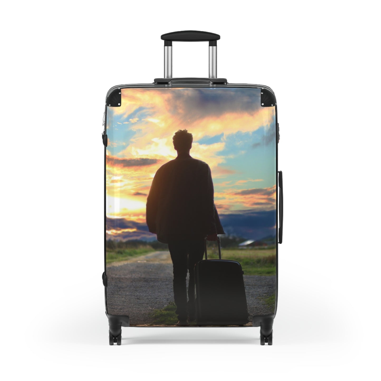 Adventure-Ready Suitcase with Mountain Design