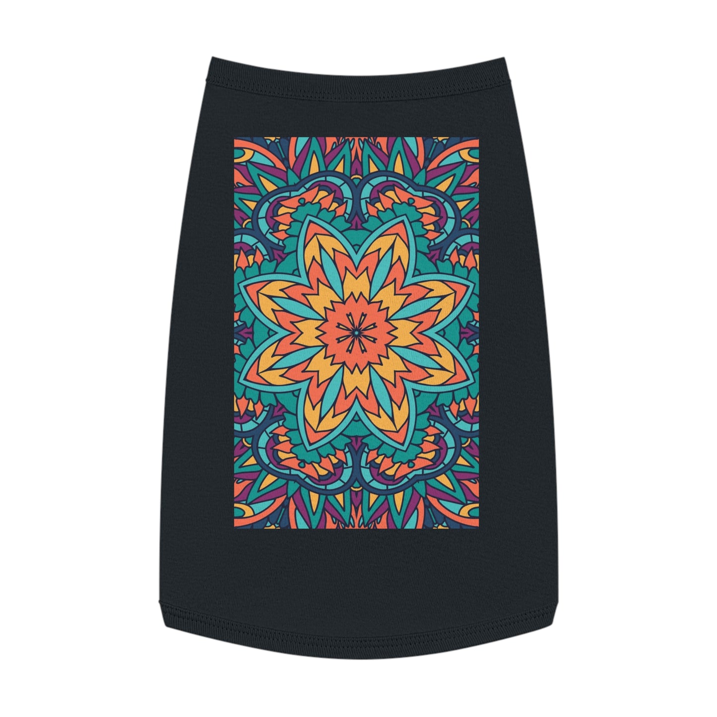 Colorful Pet Tank Top with Mandala Design, Dog Summer Shirt, Cat Apparel, Pet Fashion for Dog Lovers, Fun Pet Gift