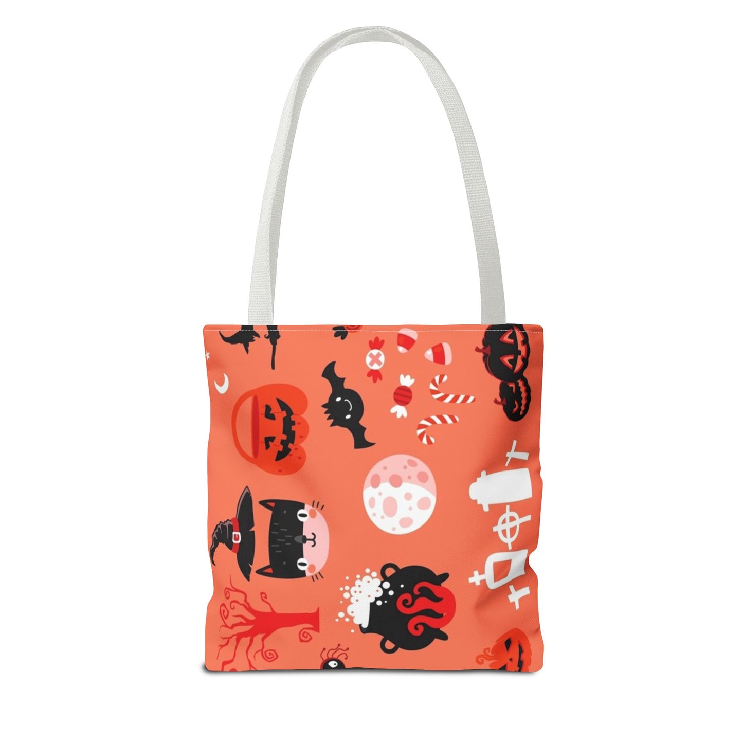 Halloween Spirit Tote Bag, Spooky Shopping Bag, Fall Accessory, Ghosts and Bats Tote, Trick or Treat Bag, Festival Style