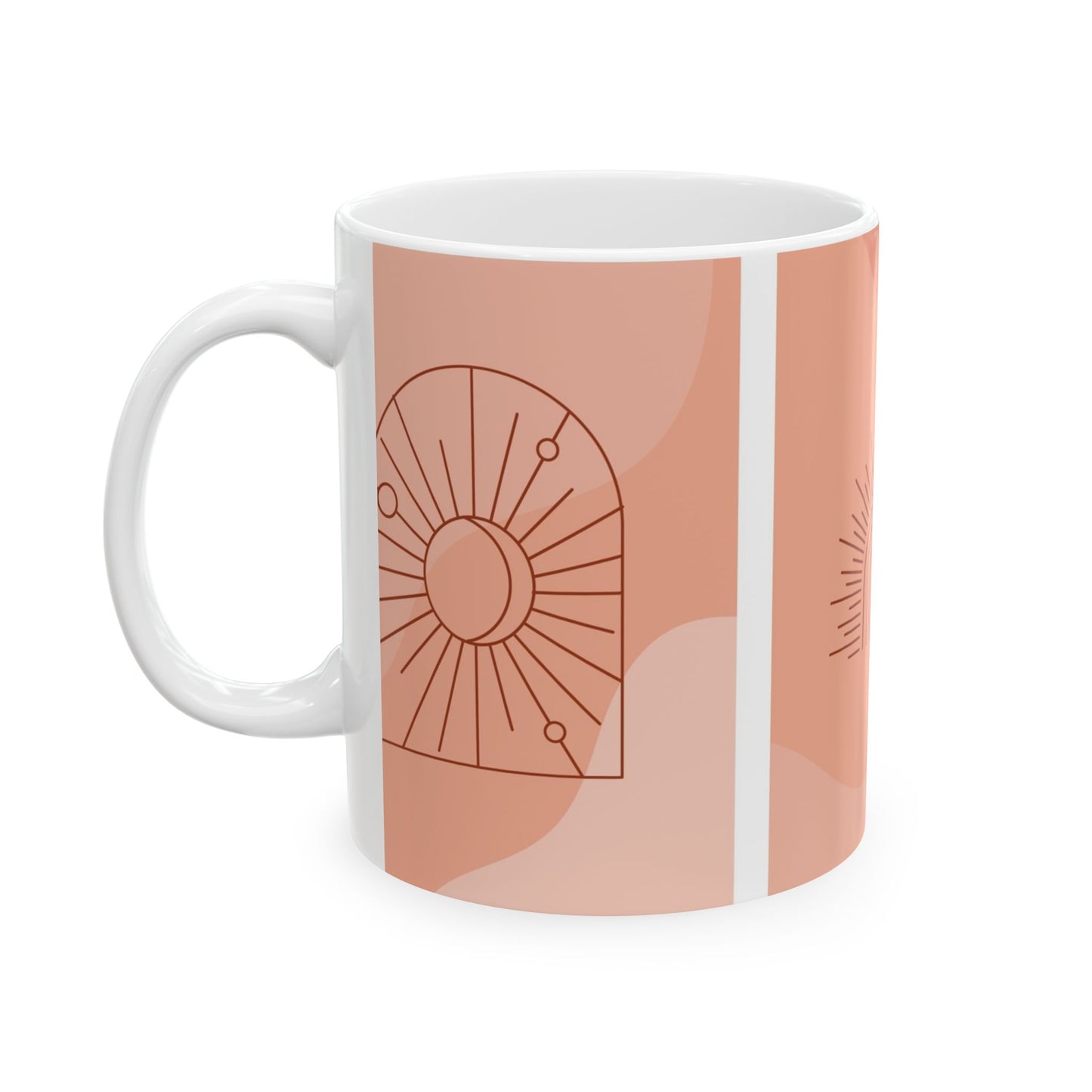 Sunrise Aura Ceramic Mug | Bohemian Coffee Cup, Gift for Home, Office Decor, Cozy Beverage Mug, Unique Housewarming Present