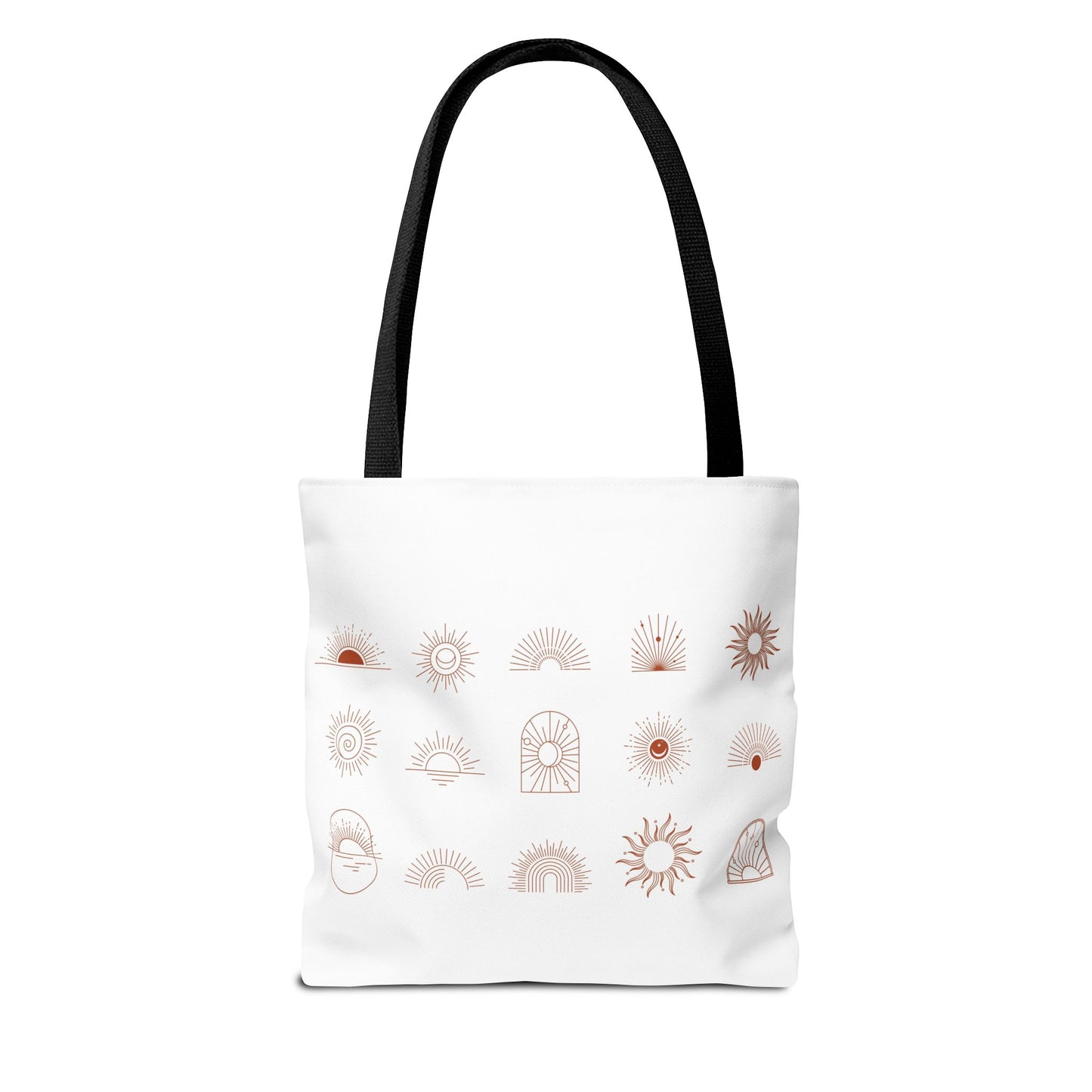 Yoga Sunshine Symbol Tote Bag, Boho Chic Carryall, Eco-Friendly Shopping, Gift for Her, Festival Style Bag