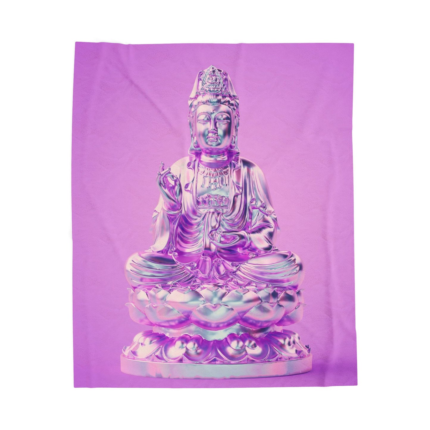 Serene Buddha Plush Blanket | Cozy Throw for Meditation, Spiritual Gifting, Zen Decor, Living Room Comfort, Purple Velvet