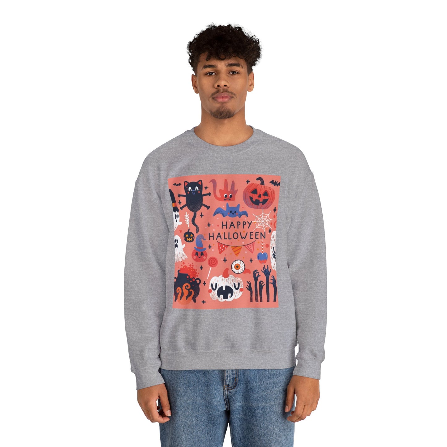 Halloween Crewneck Sweatshirt, Unisex Sweatshirt, Spooky Season Fashion, Fall Apparel, Trick or Treat Clothing