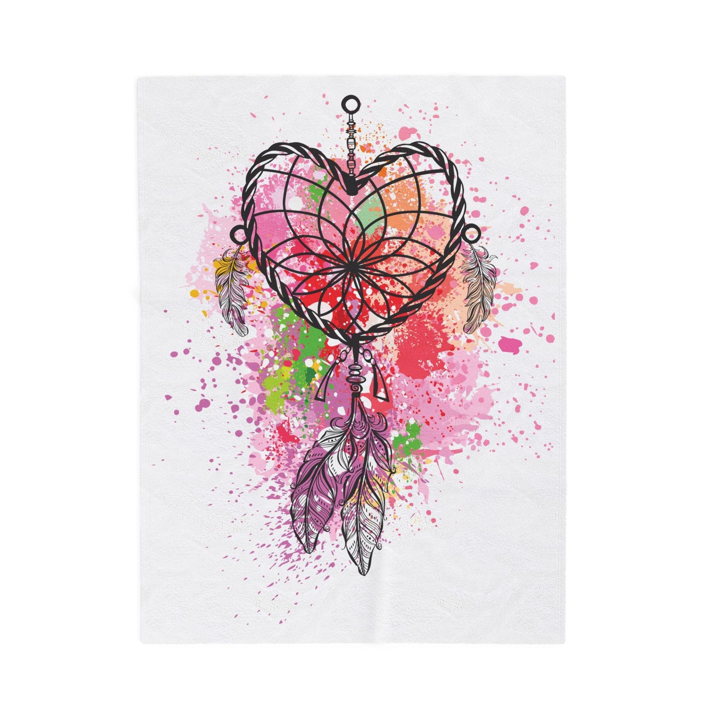 Bohemian Dreamcatcher Velveteen Plush Blanket, Cozy Bed Throw, Perfect Gift for Her, Nursery Decor, Spiritual Home Decor
