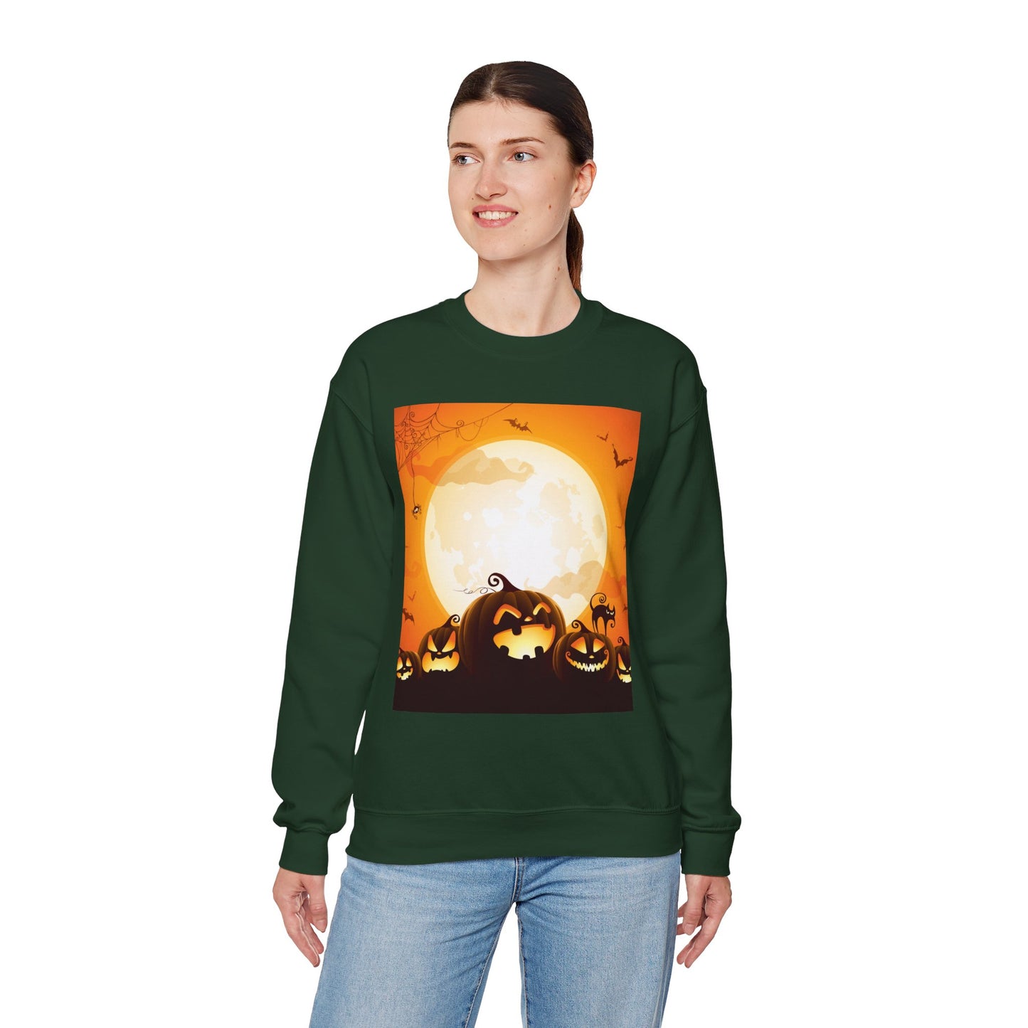 Halloween Pumpkin Sweatshirt, Cozy Fall Sweater, Unisex Crewneck, Halloween Apparel, Spooky Season Gift