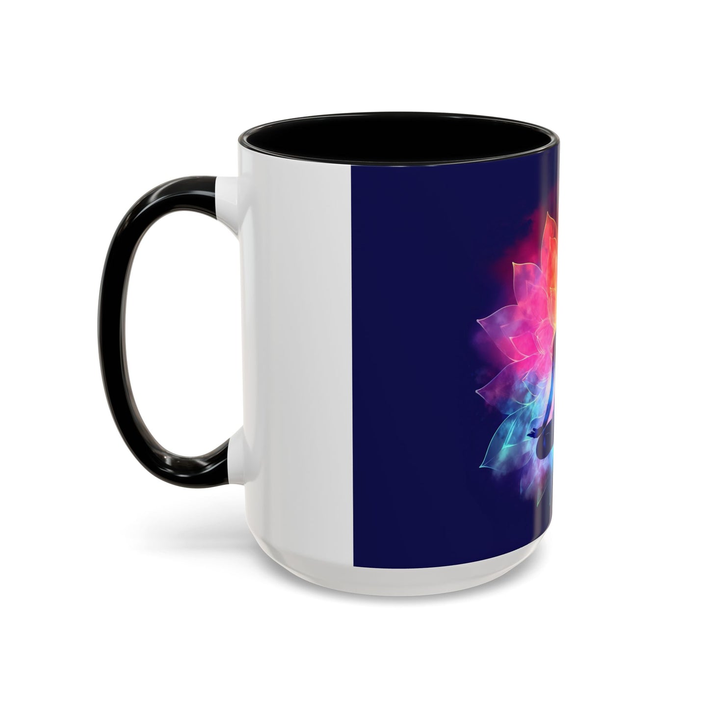Meditative Rainbow Coffee Mug, Colorful Tea Cup, Yoga Gift, Mindfulness Decor, Vibrant Beverage Holder
