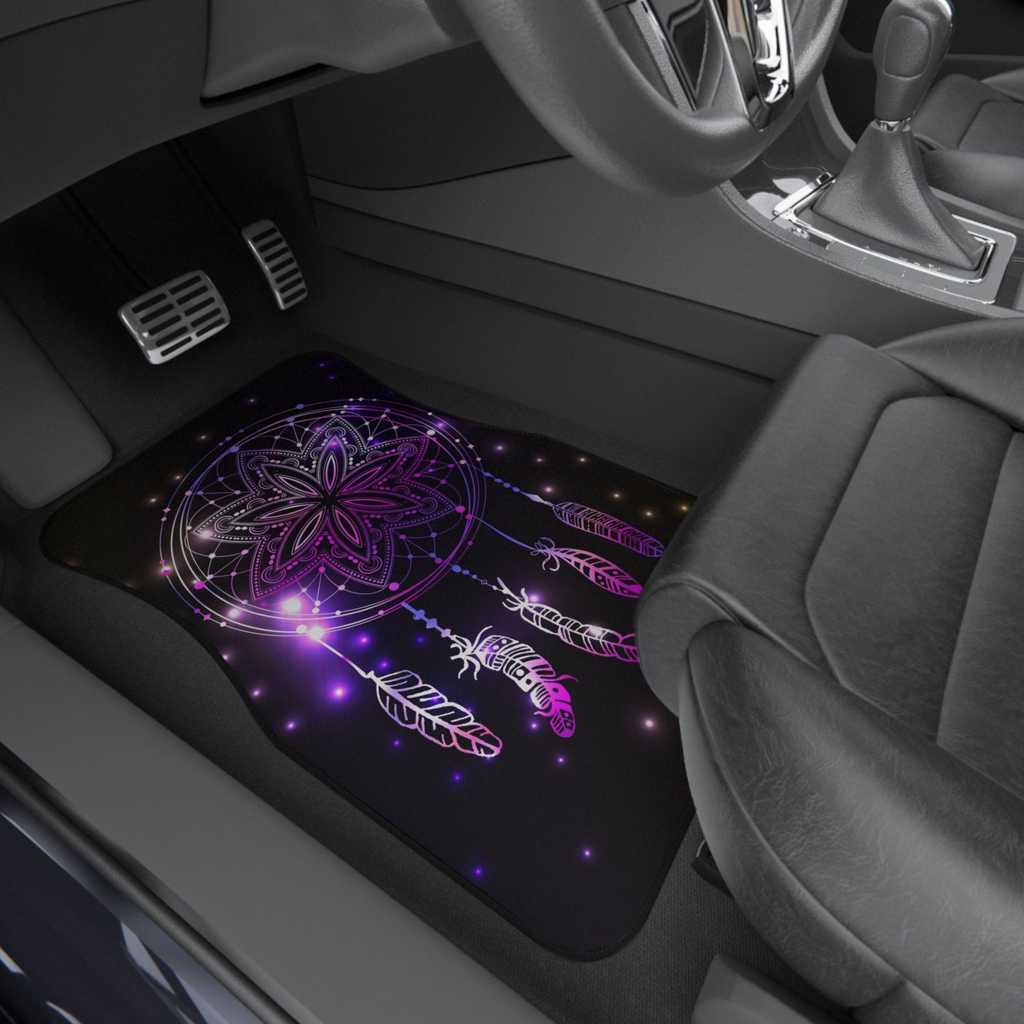 Dreamcatcher Car Mats - Set of 4, Bohemian Floor Mats, Purple Dreamcatcher Auto Accessories, Unique Car Decor, Gifts for Her