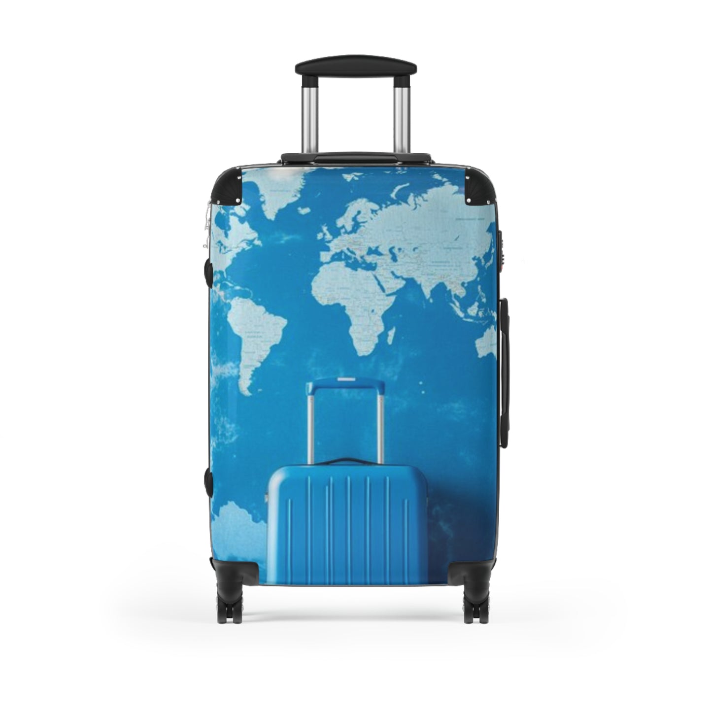 World Map Travel Suitcase - Stylish Carry-On for Adventurers