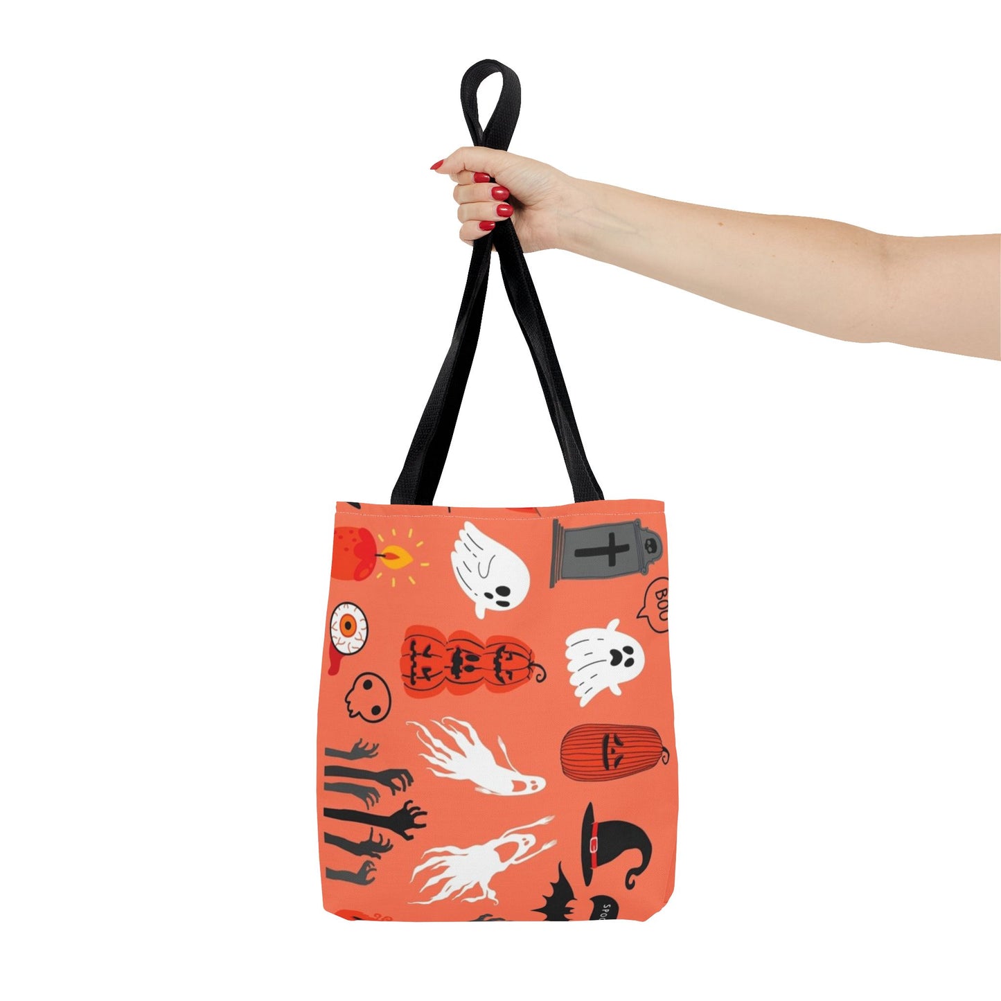 Halloween Spirit Tote Bag, Spooky Shopping Bag, Fall Accessory, Ghosts and Bats Tote, Trick or Treat Bag, Festival Style