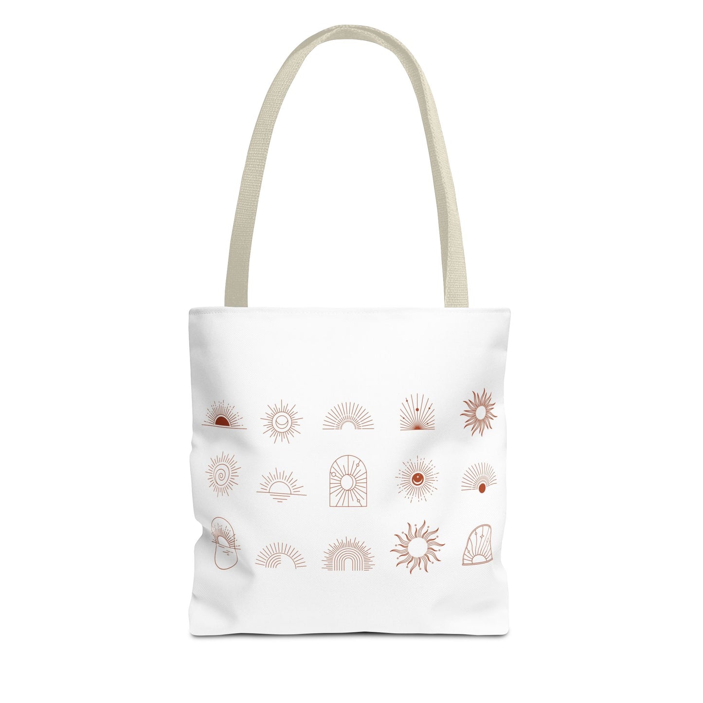 Yoga Sunshine Symbol Tote Bag, Boho Chic Carryall, Eco-Friendly Shopping, Gift for Her, Festival Style Bag
