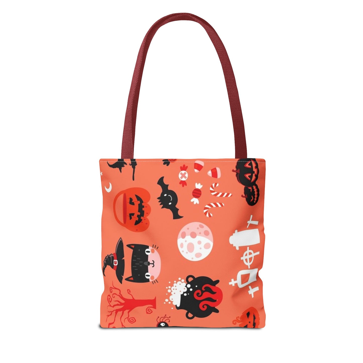 Halloween Spirit Tote Bag, Spooky Shopping Bag, Fall Accessory, Ghosts and Bats Tote, Trick or Treat Bag, Festival Style