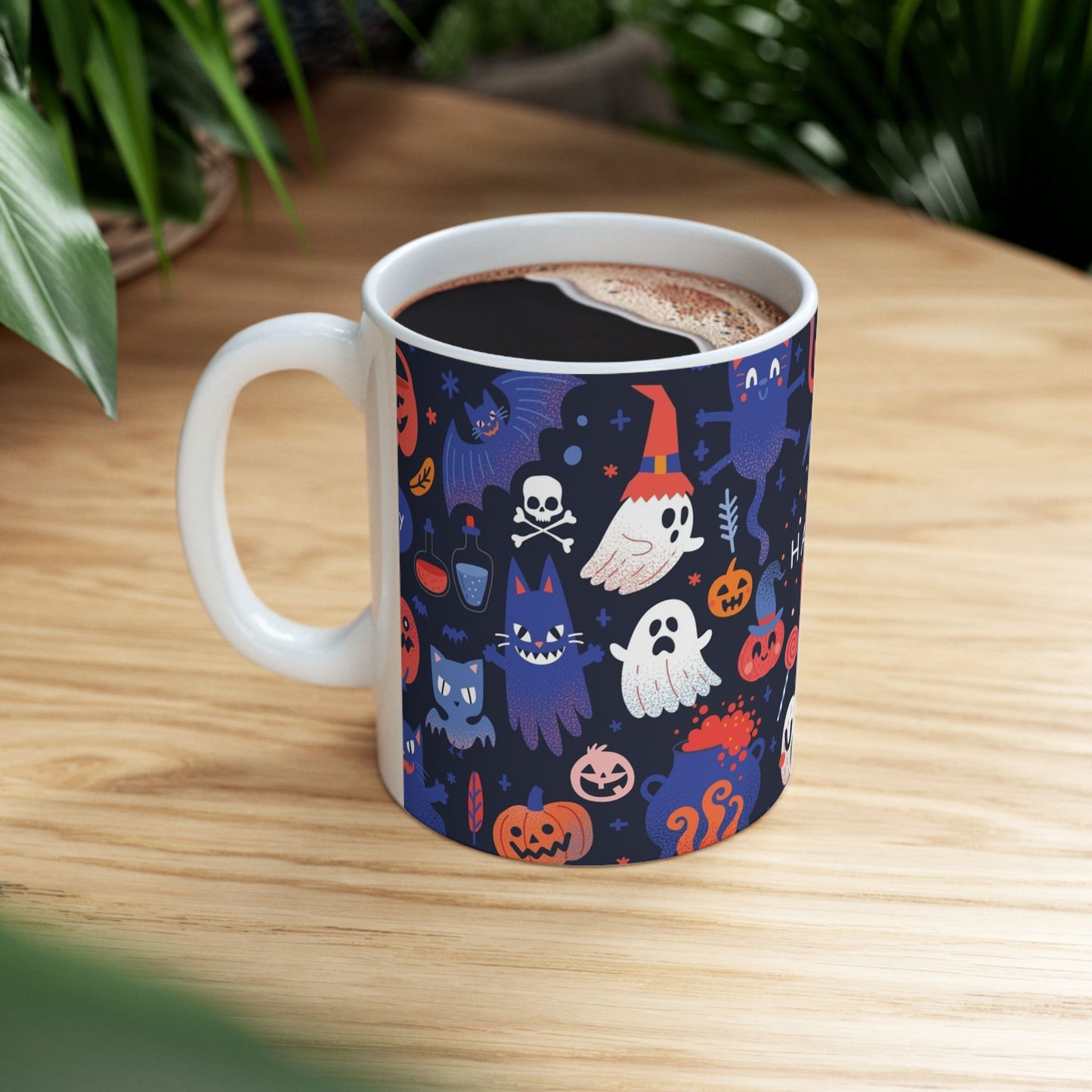 Halloween Ceramic Mug, Cute Ghost Mug, Spooky Coffee Cup, Fall Decor, Trick or Treat Gift