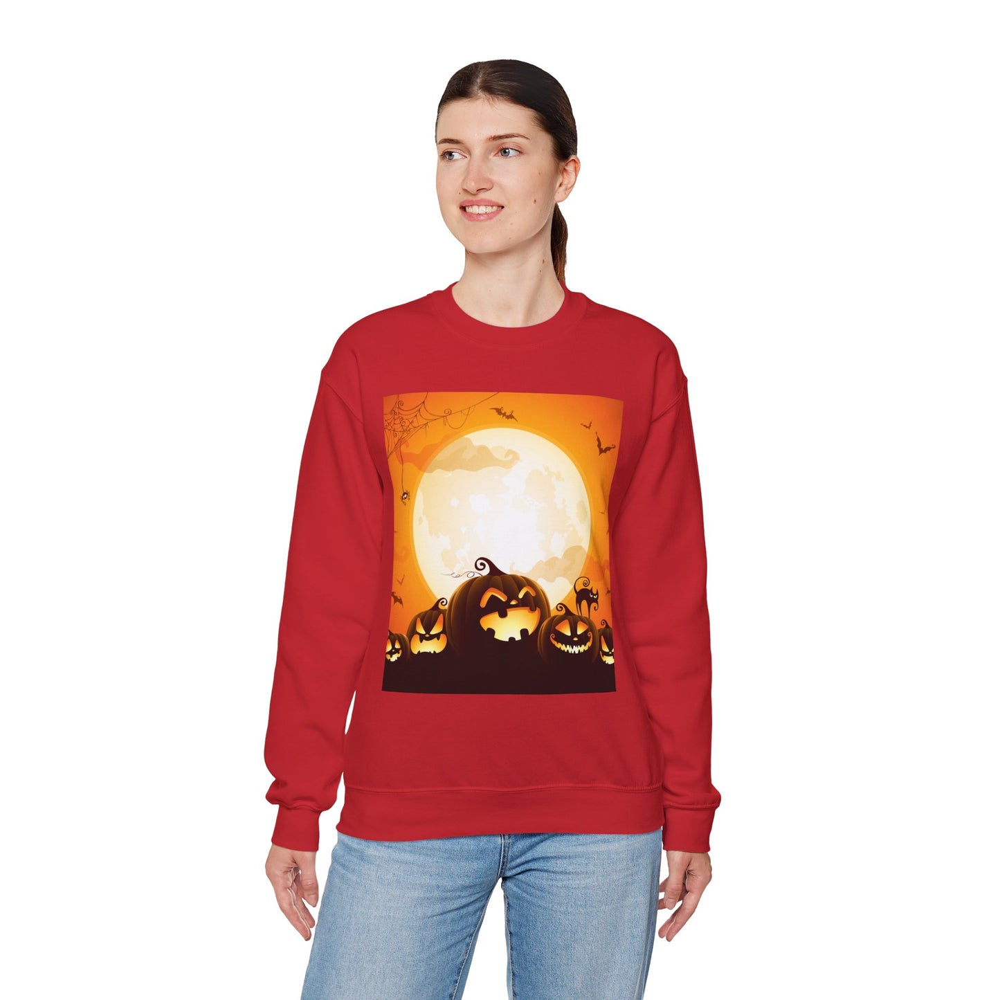 Halloween Pumpkin Sweatshirt, Cozy Fall Sweater, Unisex Crewneck, Halloween Apparel, Spooky Season Gift