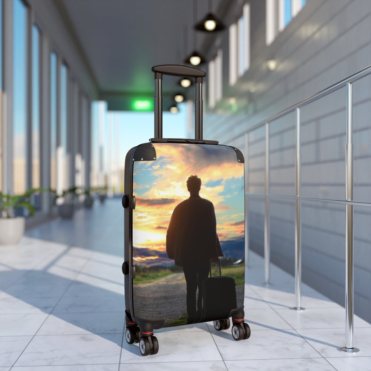 Adventure-Ready Suitcase with Mountain Design