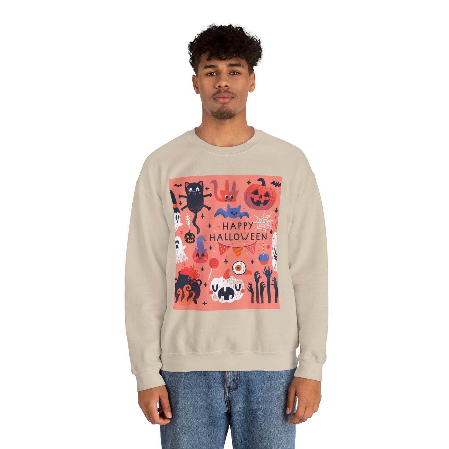 Halloween Crewneck Sweatshirt, Unisex Sweatshirt, Spooky Season Fashion, Fall Apparel, Trick or Treat Clothing