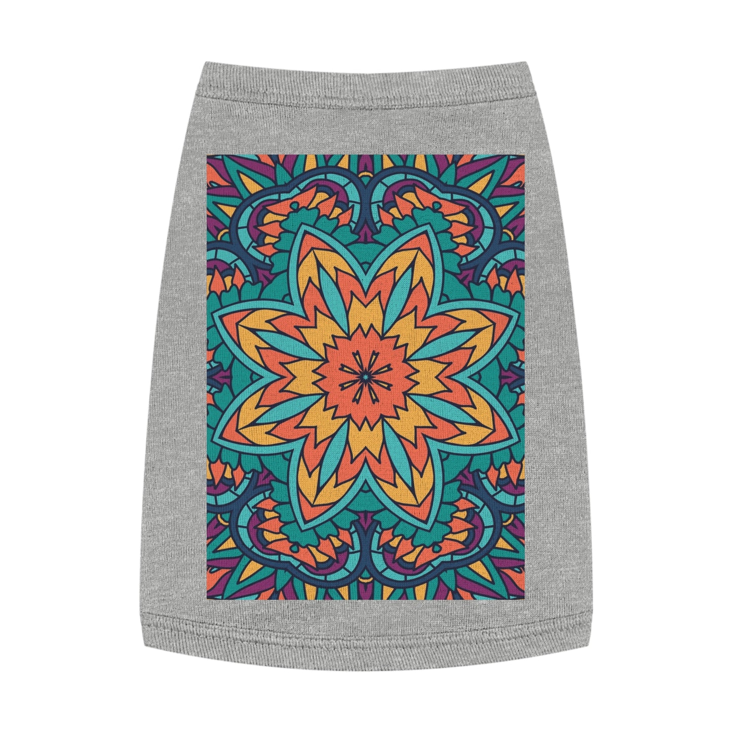 Colorful Pet Tank Top with Mandala Design, Dog Summer Shirt, Cat Apparel, Pet Fashion for Dog Lovers, Fun Pet Gift