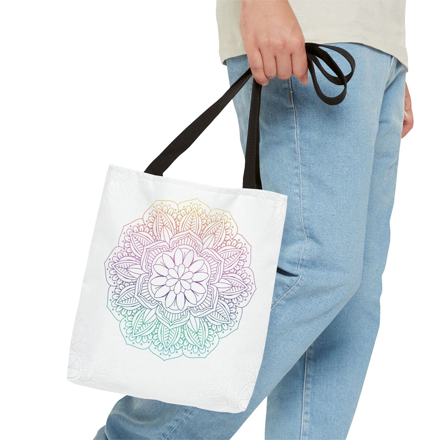 Bohemian Mandala Tote Bag | Floral Everyday Tote | Eco-Friendly Shopping Bag | Gift for Her | Yoga and Meditation Bag