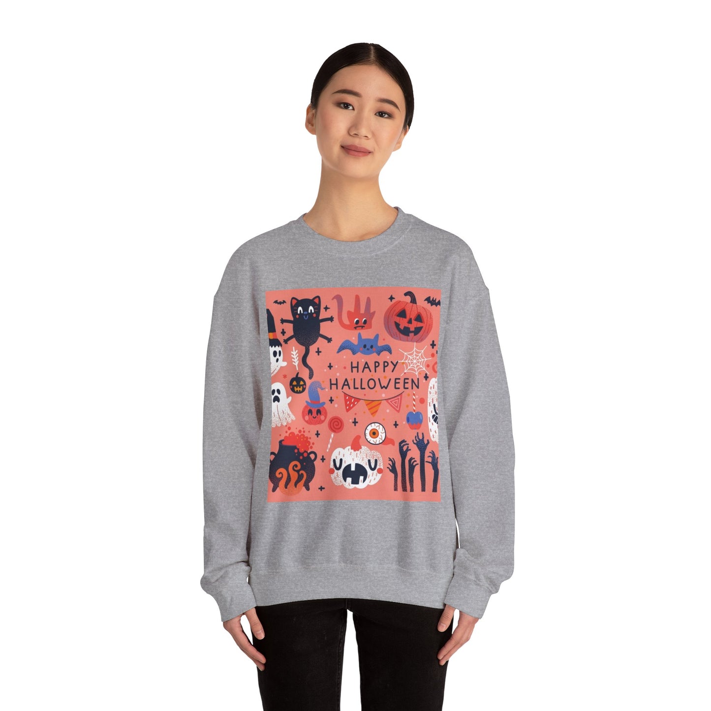 Halloween Crewneck Sweatshirt, Unisex Sweatshirt, Spooky Season Fashion, Fall Apparel, Trick or Treat Clothing