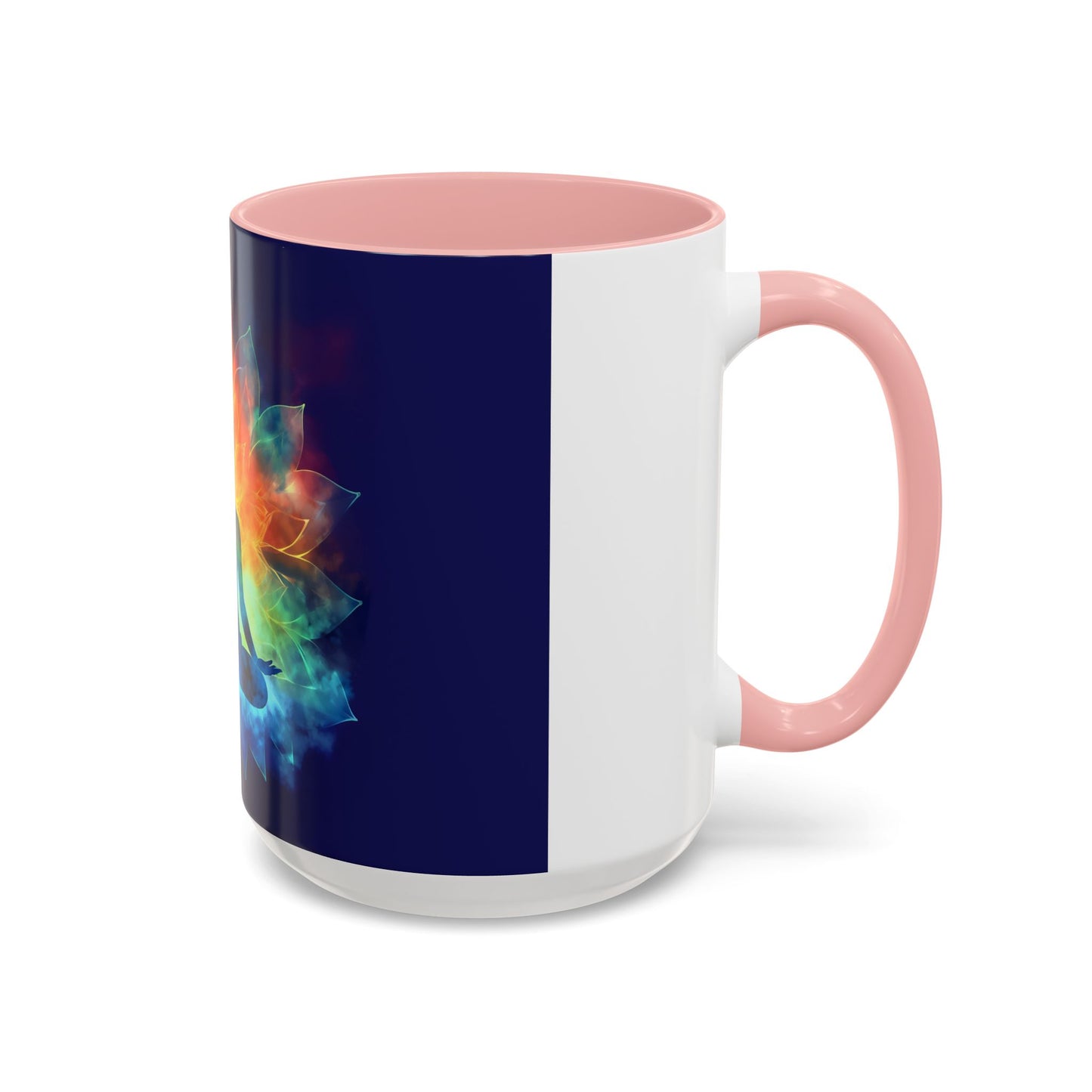 Meditative Rainbow Coffee Mug, Colorful Tea Cup, Yoga Gift, Mindfulness Decor, Vibrant Beverage Holder