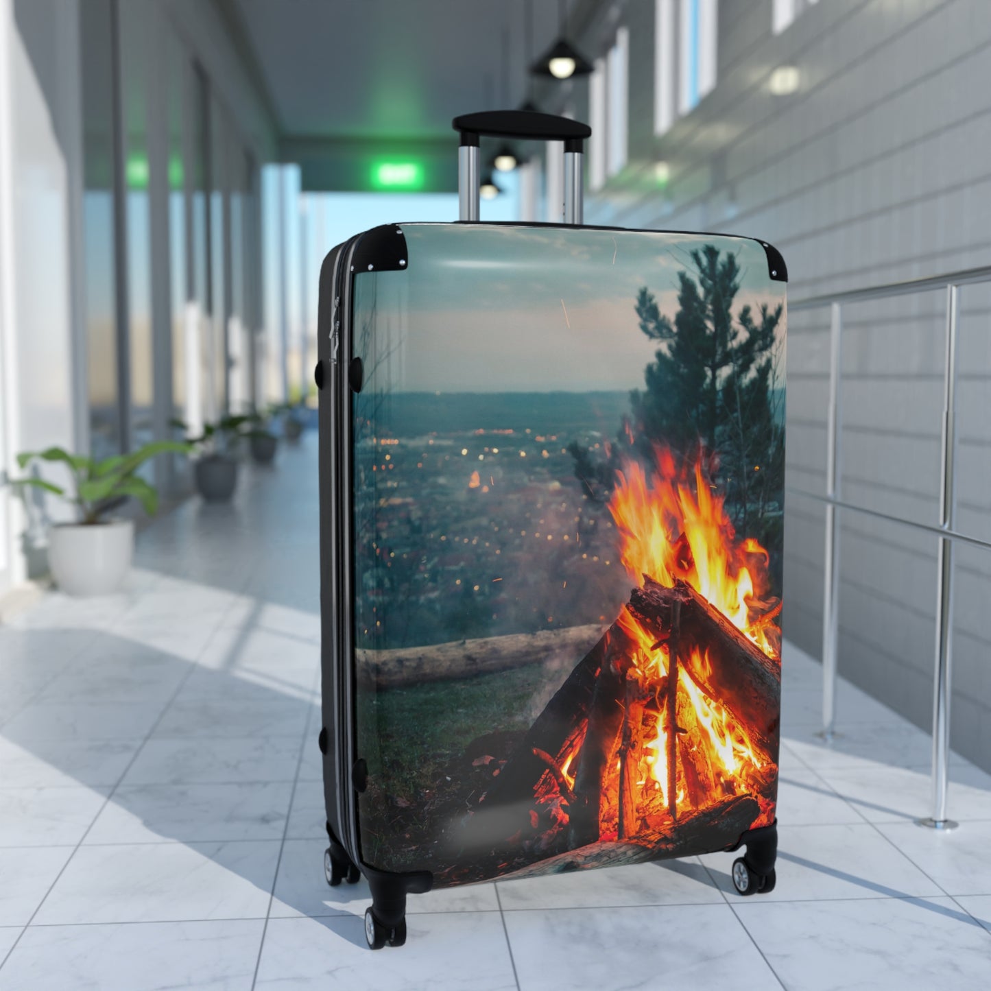 Fireplace Adventure Suitcase - Travel Bag, Luggage, Wanderlust Accessory, Camping Gear, Travel Gift