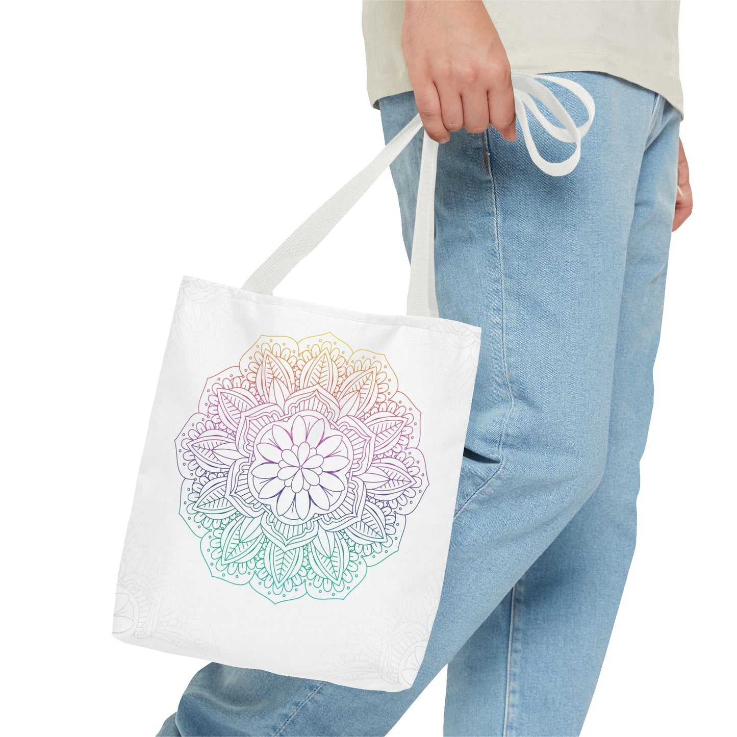 Bohemian Mandala Tote Bag | Floral Everyday Tote | Eco-Friendly Shopping Bag | Gift for Her | Yoga and Meditation Bag