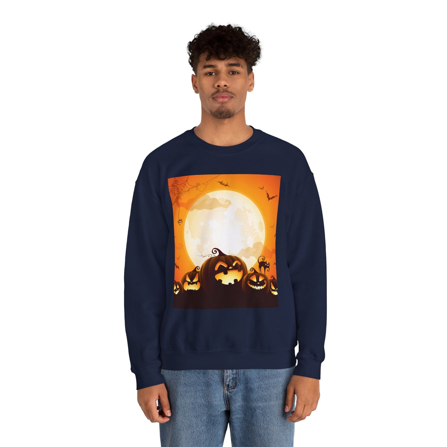 Halloween Pumpkin Sweatshirt, Cozy Fall Sweater, Unisex Crewneck, Halloween Apparel, Spooky Season Gift