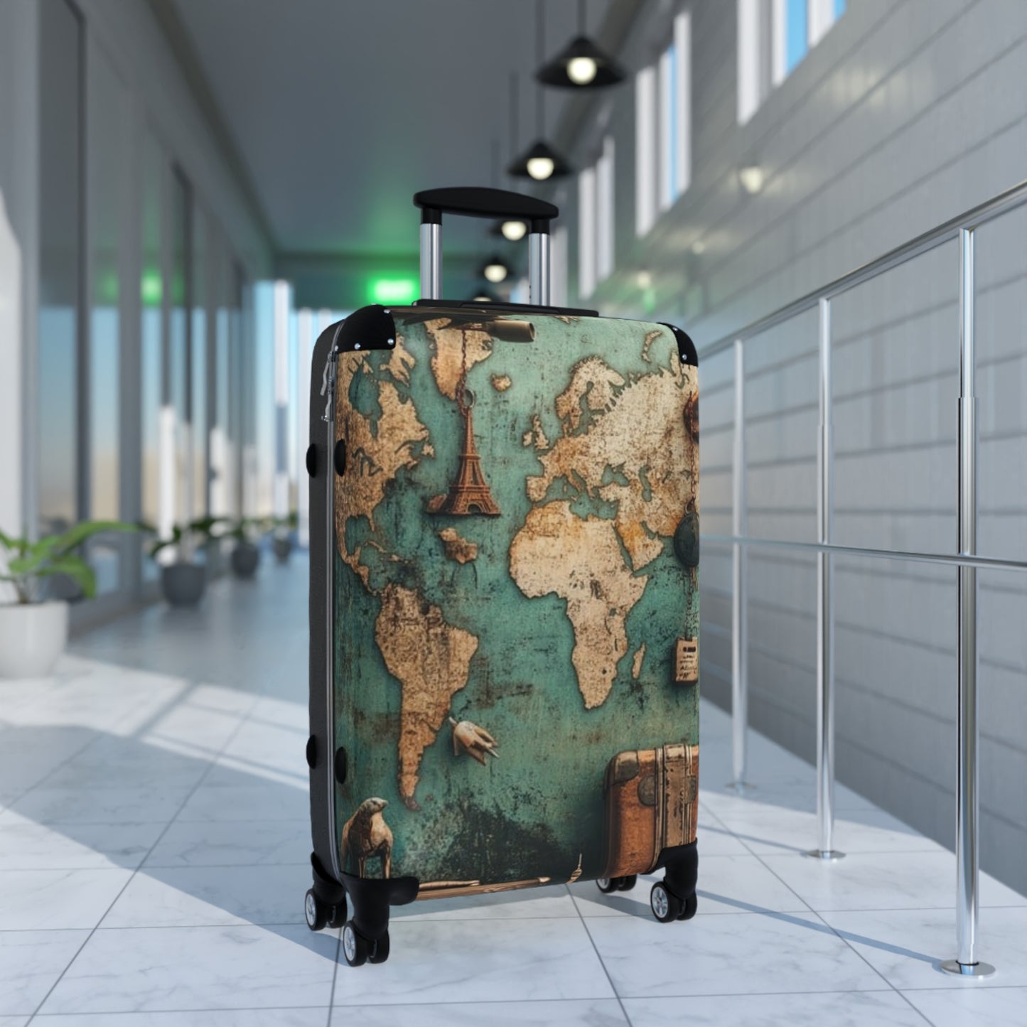 Vintage World Map Suitcase - Travel Bag for Adventurers