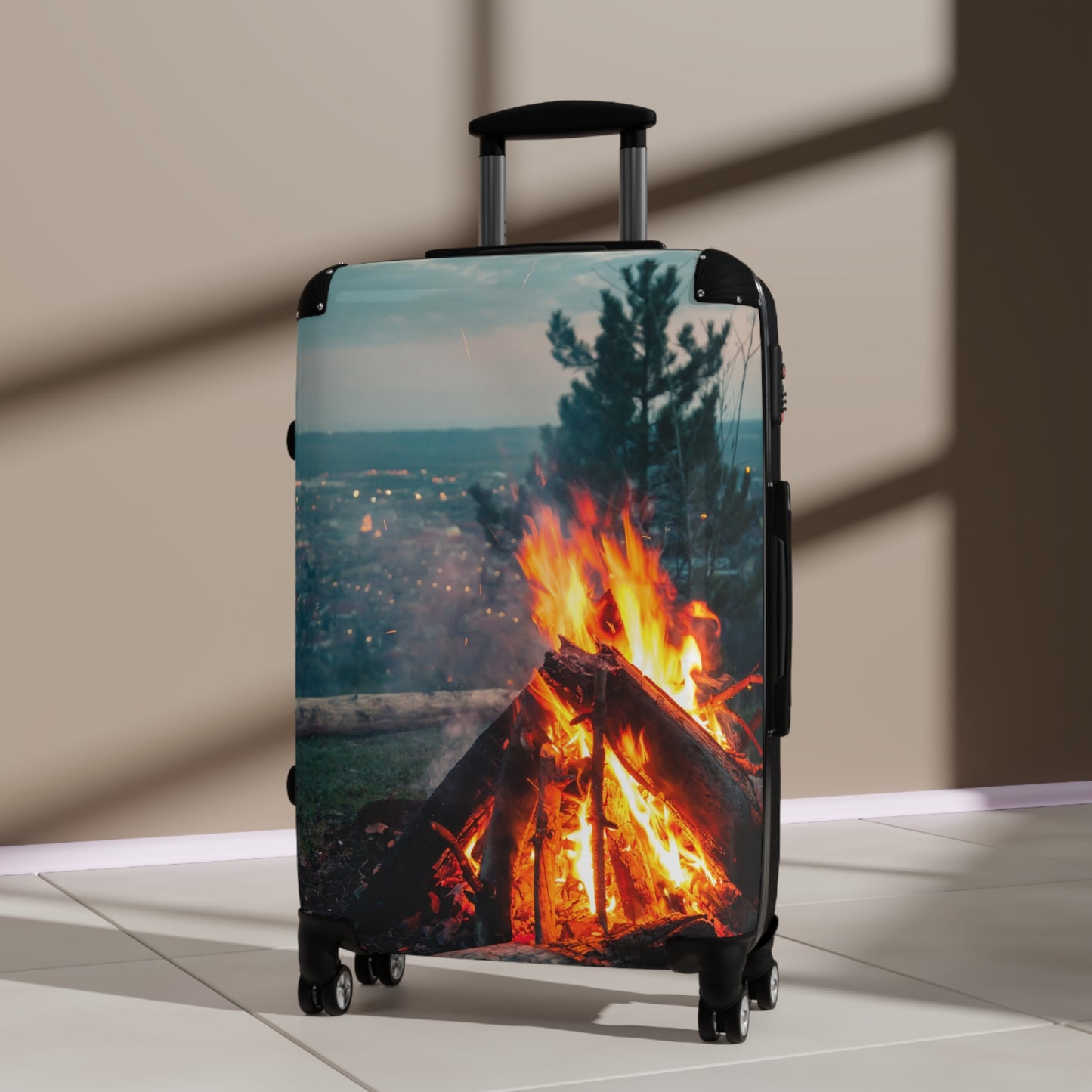 Fireplace Adventure Suitcase - Travel Bag, Luggage, Wanderlust Accessory, Camping Gear, Travel Gift