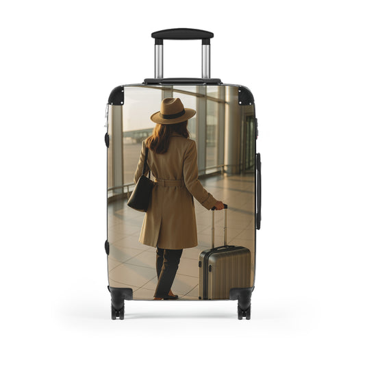Chic Carry-On Suitcase with Fashionable Travel Design
