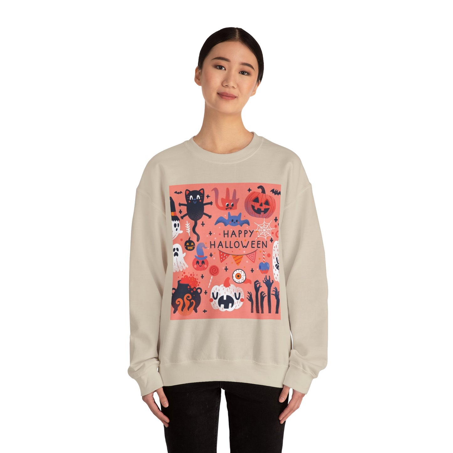 Halloween Crewneck Sweatshirt, Unisex Sweatshirt, Spooky Season Fashion, Fall Apparel, Trick or Treat Clothing