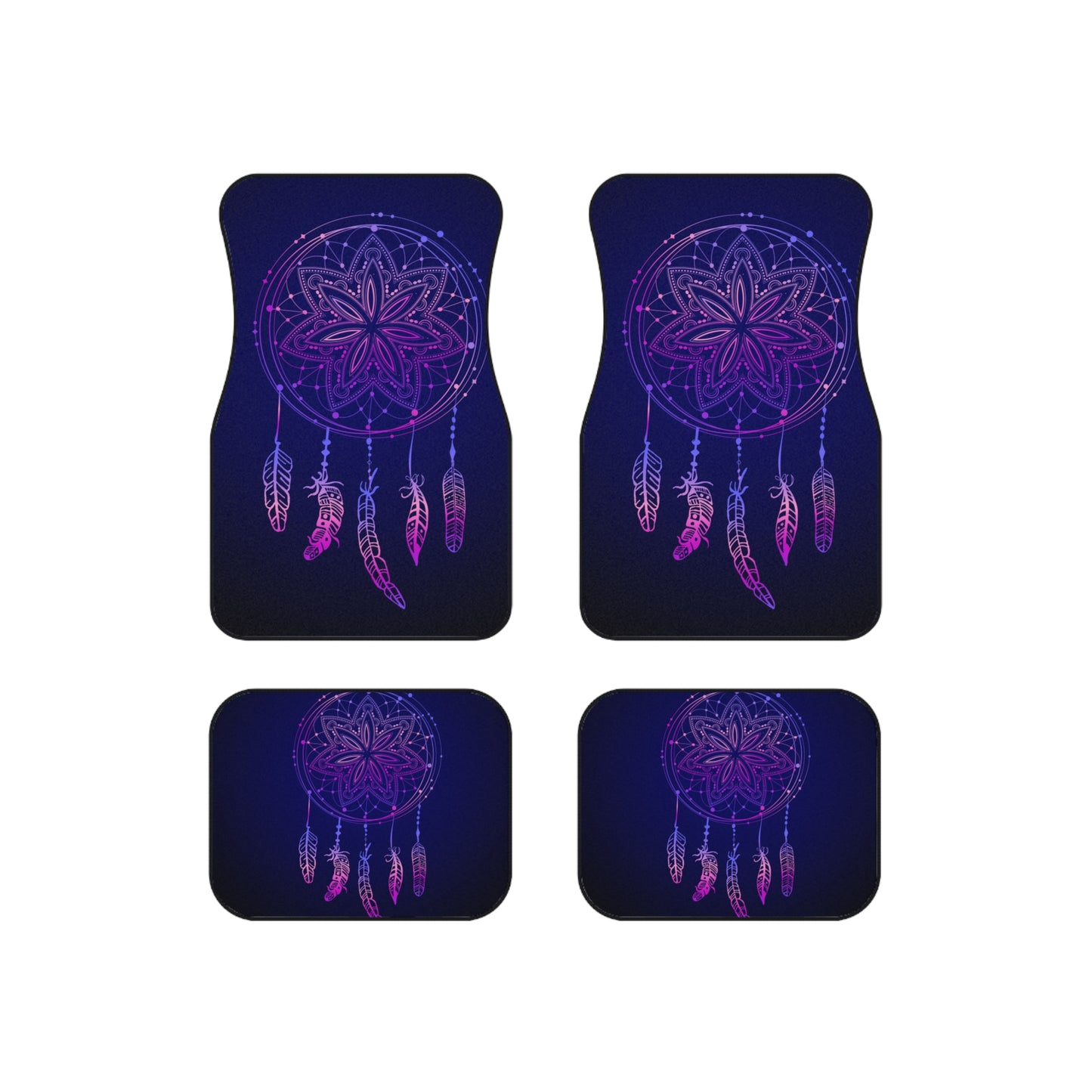 Enchanted Dreamcatcher Car Mats – Set of 4, Bohemian Car Accessories, Dreamy Interior Decor, Gift for Travelers, Unique Auto Mats