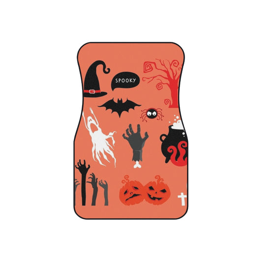 Halloween Themed Car Mats, Spooky Auto Accessories, Fun Holiday Decor, Unique Gift for Drivers, Trick or Treat Car Decoration