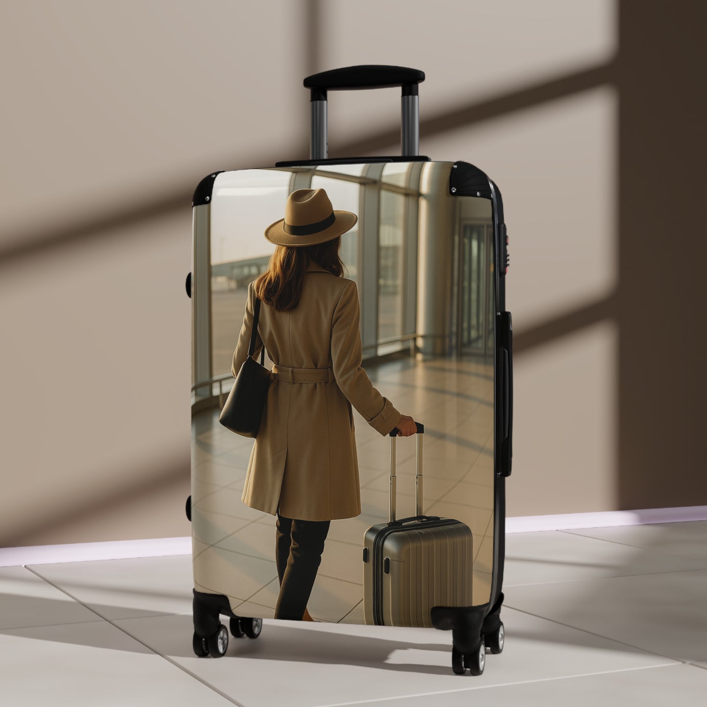 Chic Carry-On Suitcase with Fashionable Travel Design