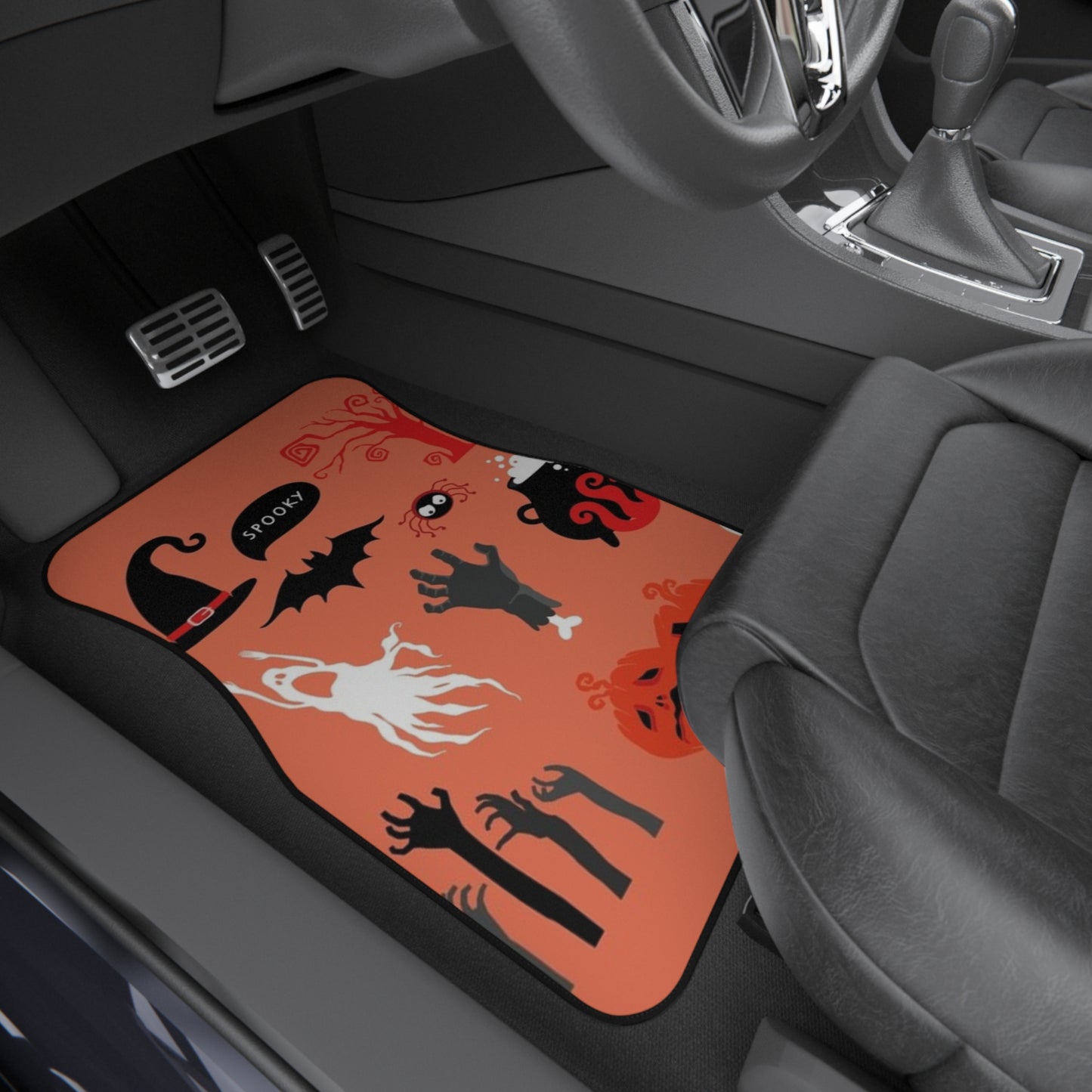 Halloween Car Mats, Spooky Auto Accessories, Holiday Gift for Car Lovers, Cozy Fall Decor, Seasonal Interior Mats