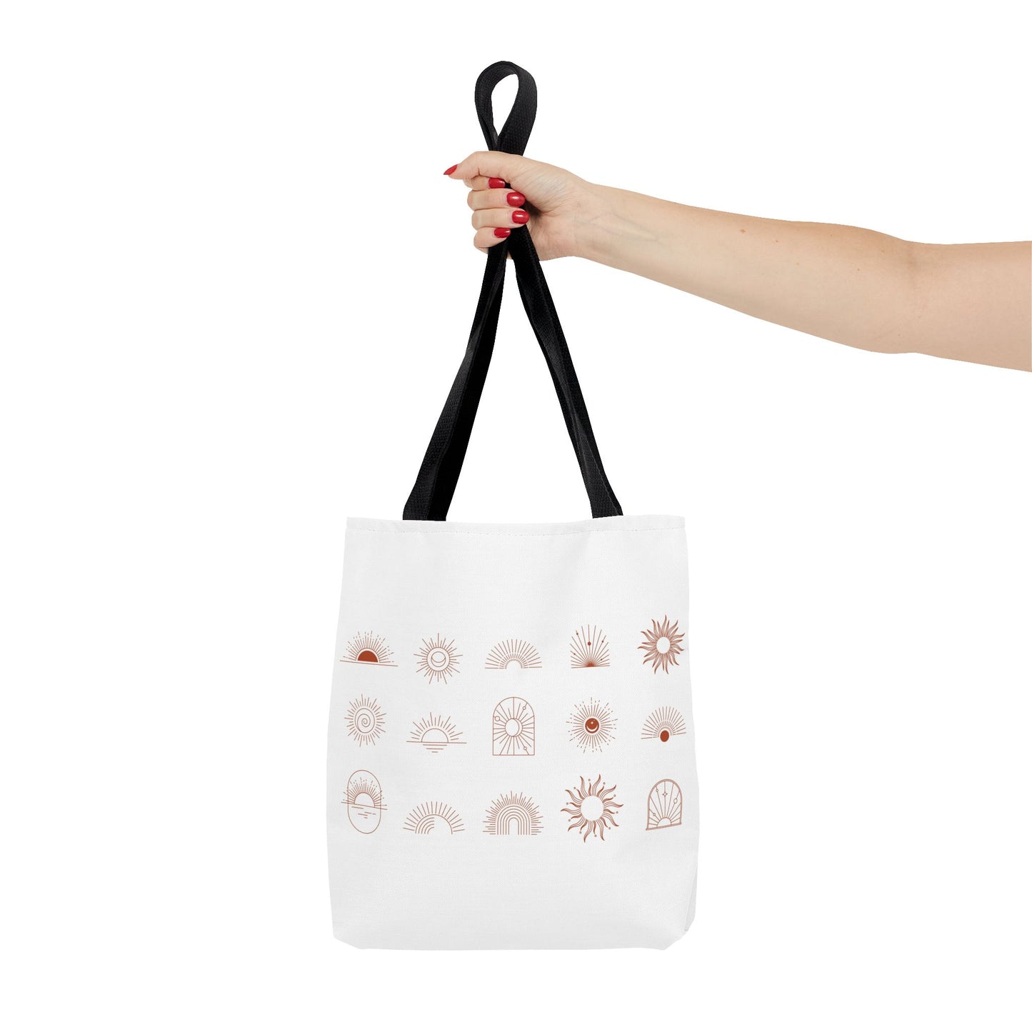 Yoga Sunshine Symbol Tote Bag, Boho Chic Carryall, Eco-Friendly Shopping, Gift for Her, Festival Style Bag