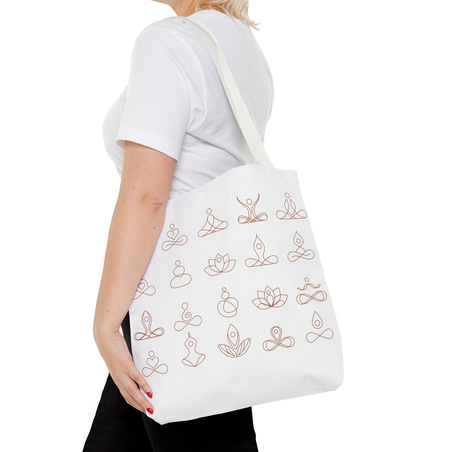 Meditation Inspired Tote Bag, Yoga Tote, Reusable Grocery Bag, Boho Style Tote, Mindfulness Carryall