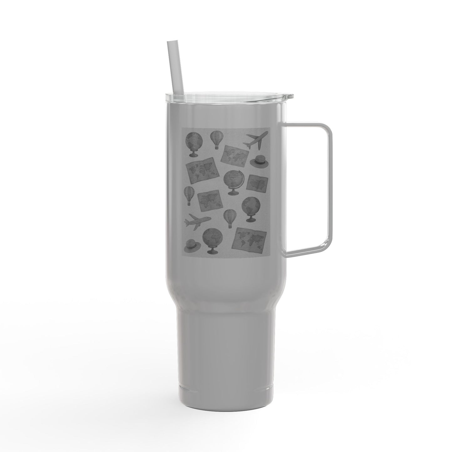 Travel-Inspired Insulated Tumbler - 40oz with Engraved Adventure Designs