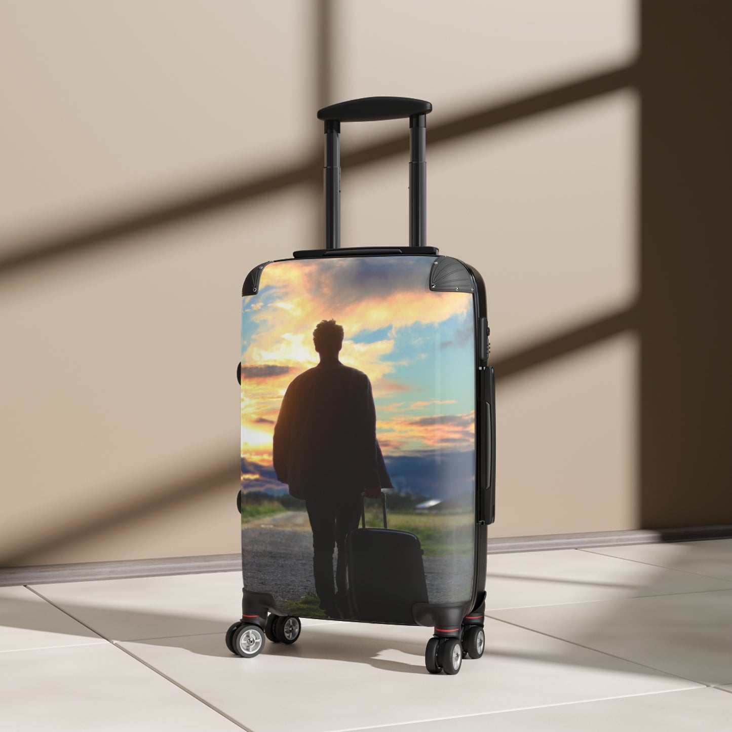 Adventure-Ready Suitcase with Mountain Design