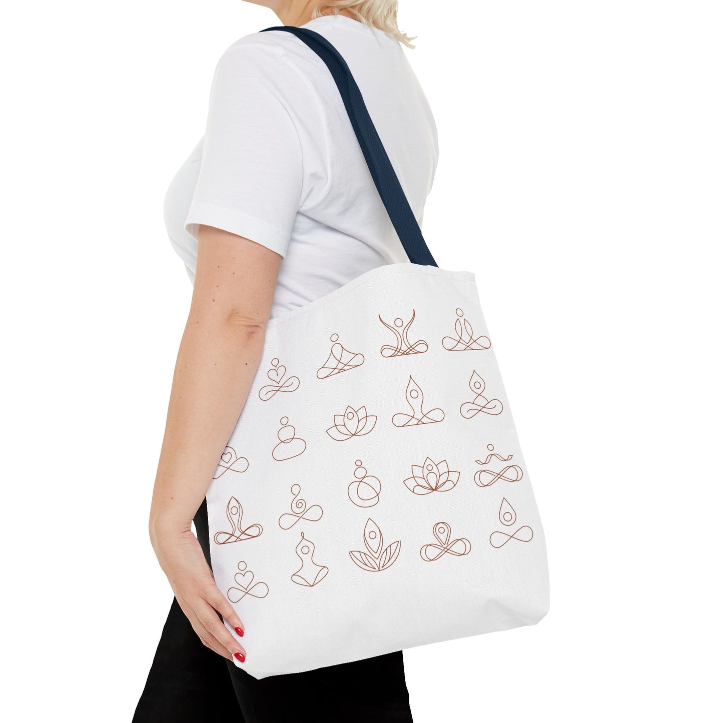 Meditation Inspired Tote Bag, Yoga Tote, Reusable Grocery Bag, Boho Style Tote, Mindfulness Carryall