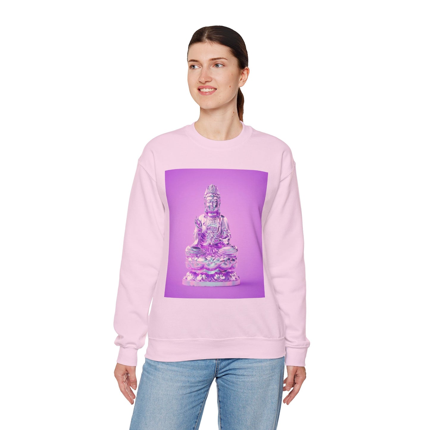 Buddha Vibes Crewneck Sweatshirt | Chill Relaxation Apparel, Yoga Gift, Meditation Outfit, Cozy Sweatshirt, Spiritual Wear